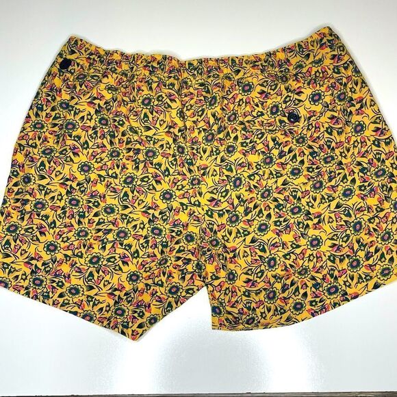 J Crew Yellow-Pink-Blue Floral Print Swim Trunks size XL - Picture 3 of 4